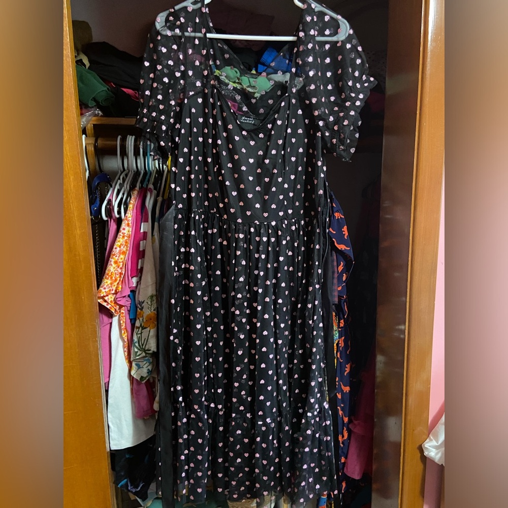Heart print dress 2X